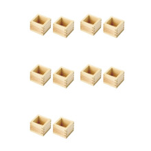 10pcs Japanese Culture Wood Wooden Sake Cup Masu Box 3.23inch L Square X 2.2inch H,Put the Wine Glass Inside