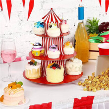 2X Kartonnen Cupcake Standaard Etagère Taart Standaard Multifunctionele Kartonnen Taart Standaard Praktische Taart Etagère Cupcake Standaard