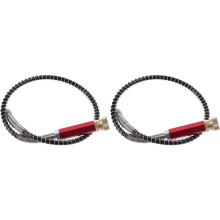 2X TPU 63 MPa 50 cm Pumpenschlauch mit 8 mm Innengewinde, Schnellspann-Stahlkupfer 4500 Psi Hochdruck-Feder-Aufblasschlauch