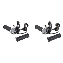 2X 48V Throttle Handlebar Grip Power Speed Rotary with Key with LCD Battery Display for Electric Scooter Bike Parts
