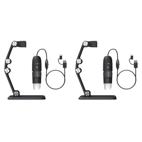 2pcs Digital Microscope Handheld USB HD Inspection Camera 50x-1600x with Stand 8 LED Portable Microscopes
