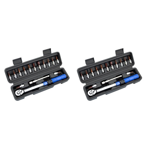 2 Set 1/4in 2-24Nm Torque Spanner Adjustable Torque Wrench Bicycle Repair Tool Kit Set Tool