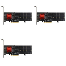 3X PCIE3.1 X8 to Dual M.2 Hard Disk Expansion Card ASM1812 Chip Supports NVME Protocol Full Speed Adapter Card