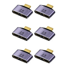 6X Adaptador Divisor de Salida 1 en 2 Compatible con 2K una 60 Hz Interruptor Selector Bidireccional de Pantalla HD 2 en 1 con Luz LED