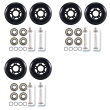75MmX 24Mm Luggage Suitcase Replacement Wheels , PU Swivel Caster Wheels Bearings Repair Kits, A Set of 6