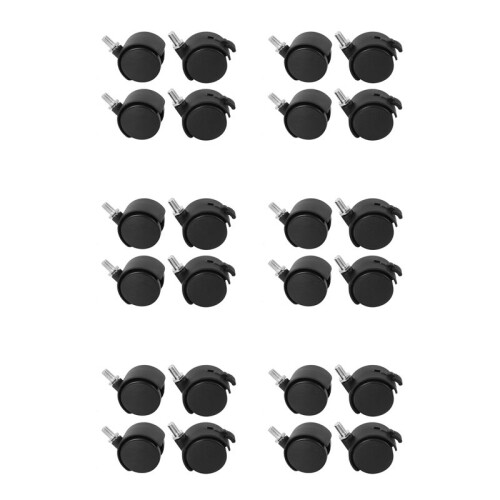Set of 24 Screw in Caster Wheels - 12 with Lock Function 1