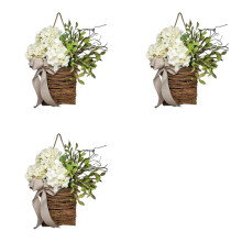 3X Spring Wildflower Door Hanging Basket Wreath Spring Welcome Sign Easter Day for Front Door, Home Decor