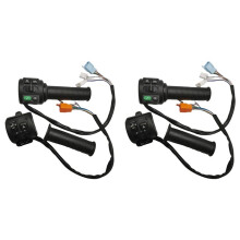 2X Electric Bike Throttle+ Assembly with Integrated Controls and Brake Light Off/Gears/Turning Handlebar