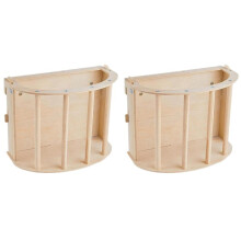 2X Bunny Hay Feeder Rack Wooden Small Animals Grass Dispenser Guinea Pig Feeding Holder for Hamster Squirrel