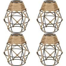 4X Industrial Pendant Lamp Shade, Small Boho Hanging Light Shades, for E27 Chandelier Wall Sconces Ceiling Hanging
