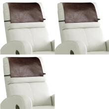 3X Headrest Cover for Recliner Chair Recliner Headrest Protector Faux Leather Headrest Cover with Elastic Straps Brown