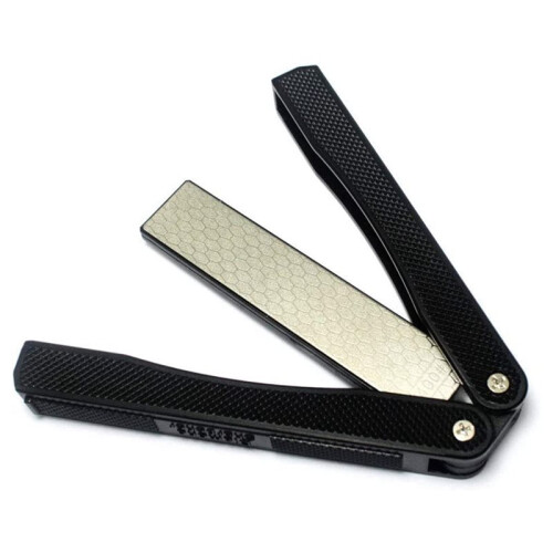 2X Double Sided Diamond Sharpener, Handheld Fine Coarse Diafold Blades Sharpening Stone 400/600 Grit Black 2