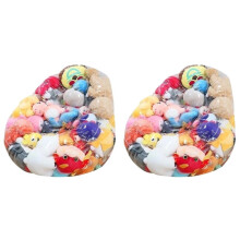 2X Stuffed Animal BeanBag Large Waterproof Empty PVC Stuffed Animal BeanBag Storage for Toys Doll Girls Adult Teens Kids