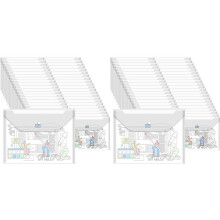 200 Pcs Clear Envelopes with Button Snap Closure, A4 Letter Plastic Envelope Folders for Documents Waterproof Envelope
