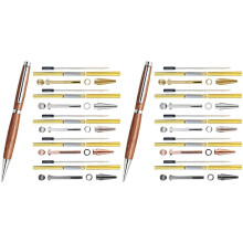 Slimline Pen Kit for Wood Turning 10 Pack with Multiple Finishes 7mm Twist Pen Kit