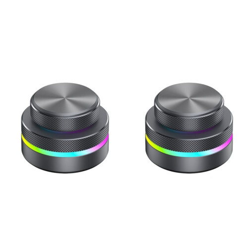 2X Dual Knob Keyboard with RGB Lights Reverse Direction Knob Single-Button  Keyboard Customizable Volume Knob