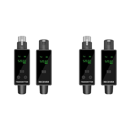 2X NEW 2.4G XLR Adapter Wireless Microphone Transmitter and Receiver System for Dynamic Microphones, Guitars