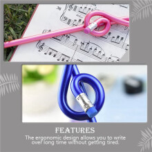36Pcs Students Note Pencils Musical Note Pencils with Eraser Colorful Music Pencils Wooden Treble Clef Bent Pencil