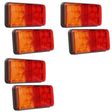 6Pcs 12V 10LED Waterproof Truck Trailer Truck Tail Light Car Turn Signal Brake Rear Stop Lamp Boat RV Indicator