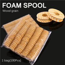 600Pcs Foam Spools Fishing Winding Board Fishing Hook Accessories Foam Spool Trace Wire Swivel Tackle,Wood Grain