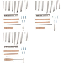 3X 17Keys Kalimba DIY Kit Thum Piano Replacement Parts with Keys Bridge Tuning Hammer Kit Kalimba Accessories
