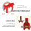 4X  Valve Locking, Adjustable  Valve Locking Device, Small, for 1/2Inch-2-1/2Inch Outer Pipe Diameter, Red 1