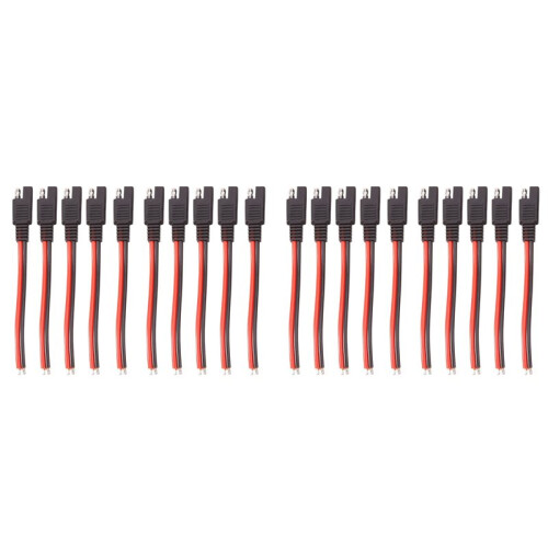 20PCS 15CM SAE 2 Pin Quick Connector Disconnect Plug 14AWG SAE Extension Cable Wire Harness for Motorcycle Solar Panel