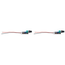 2X DC5V 12V Adjustable PWM Fan Speed Controller+Knob 2/3 Wire Fan Speed Governor Noise Reduction Can Be Shut Down