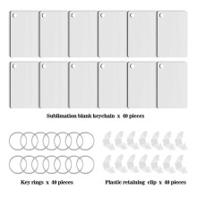 240 Pack Sublimation Keychain Blank Double Sided Heat Transfer Blank Blank Board Key Blank Sublimation DIY