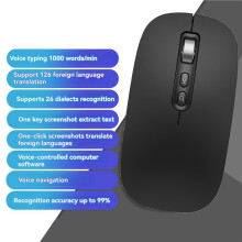 2X AI Voice Mouse Spraak-Naar-Tekstmuis Oplaadbare 2.4G Draadloze -Muis Spraakinvoermuis voor Laptops, B
