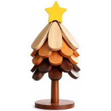 Dessous de Plat en Bois en Forme D'Arbre, Pliables et Résistants à la Chaleur, avec Support pour Plats Chauds
