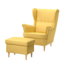 IKEA STRANDMON Wing Chair & Footstool Set