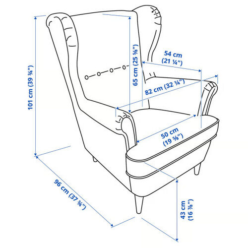 IKEA STRANDMON Wing Chair & Footstool Set 1