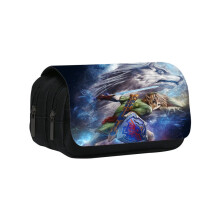 (Brown) The Legend Of Zelda Printed Nylon Storage Bag Compartments Spacious With