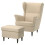 IKEA STRANDMON Wing Chair & Footstool Set 1