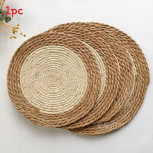 (Round Color,30CM)Hanrafted Gewebt Isolator Bambus Tisch Untersetzer Set mit Isolierung für den Gebrauch Zuhause