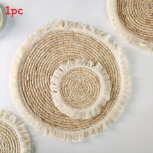 (Corn Tassel,30CM)Hanrafted Gewebt Isolator Bambus Tisch Untersetzer Set mit Isolierung für den Heimgebrauch