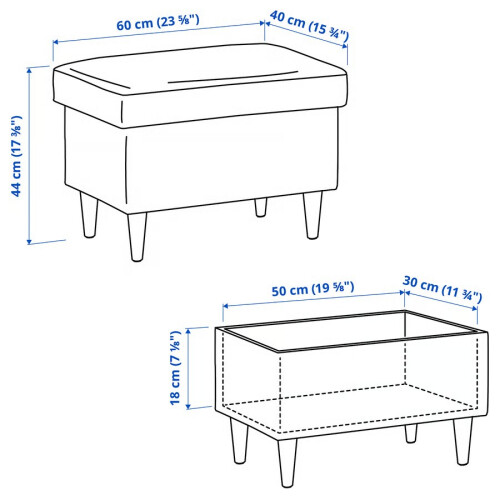 IKEA STRANDMON Footstool with Storage 60x40 cm 1