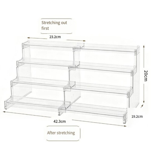 Multi-Functional Display Stand, Display Riser Shelf Tool-Free Assembly Kitchen Cabinet Storage 1