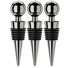 3Pack Wine Stoppers for Wine Bottles Vacuum Wine Bottle Stopper with Silicone Reusable Wine Corks Leak Proof Black