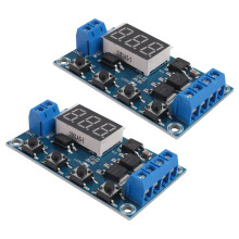 2 Stuks DC12-24V Dual MOS Digitale Vertraging Relais Trigger Cyclus Timer Vertraging Schakelaar Printplaat Timing Controle Module