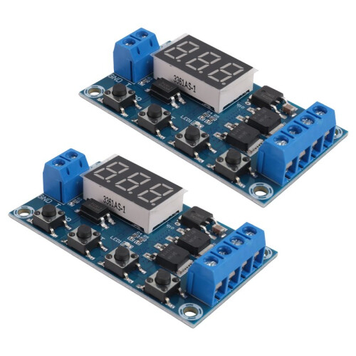 2Pcs DC12-24V Dual MOS Digital  Delay Relay Trigger Cycle Timer Delay  Circuit Board Timing Control Module