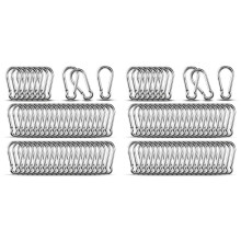 100Pcs M5 Carabiner Clips for Heavy Duty Use, 220LBS Load Capacity, Galvanized Steel for Outdoor and Indoor Applications