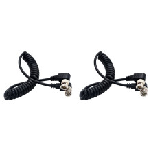 2X Cable de Video, Cable Coaxial, Cable de Resorte de PU para Cámara, Conector BNC en Ángulo Recto A Conector BNC en Ángulo Recto.