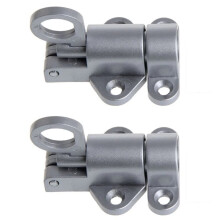 2 Set Self-Closing Aluminum Door Bolt - Silver Gray, Automatic Locking Mechanism, Easy Installation, Universal Fit