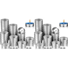 200 Coupelles à Bougie Chauffe-Plat en Aluminium avec Mèches : Récipients Ronds Vides pour la Fabrication de Bougies DIY, Décorations de Mariage,