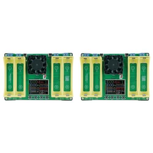 2X Testador de Capacidade de Bateria 21700 com Tela de 1,77 Polegadas, 4 Canais de Carga e Descarga, Testador de Bateria Integrado e Resistência