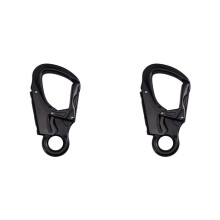 2X Mousqueton à Verrouillage Automatique Snap 35 KN pour L'Escalade et le Rappel, en Forme de D, Noir