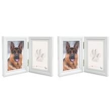2X Dog or Cat Paw Print Frame Kit Pet Paw Print Impression Kit with Soft Clay Personalized Pet Memorial Gift