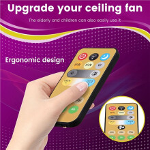 6X Interruptores Inalámbricos con Temporizador de 3 Velocidades para Ventilador de Techo E27, Control Remoto con Temporizador de 1 A 4 H.